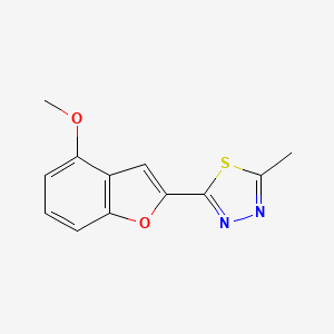 molecular formula C12H10N2O2S B8329118 2-(4-Methoxybenzo(b)furan-2-yl)-5-methyl-1,3,4-thiadiazole 