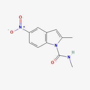 molecular formula C11H11N3O3 B8329128 2-Methyl-5-nitro-indole-1-carboxylic acid methylamide 