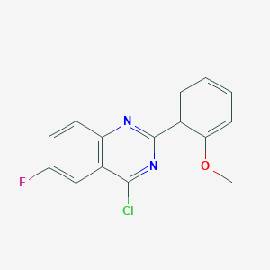 molecular formula C15H10ClFN2O B8329145 4-Chloro-6-fluoro-2-(2-methoxyphenyl)quinazoline 