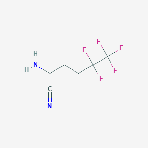 molecular formula C6H7F5N2 B8329174 2-Amino-5,5,6,6,6-pentafluorohexanenitrile 