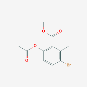 molecular formula C11H11BrO4 B8329212 Methyl 6-(acetyloxy)-3-bromo-2-methylbenzoate 