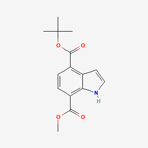 molecular formula C15H17NO4 B8329245 4-tert-butyl 7-methyl 1H-indole-4,7-dicarboxylate 