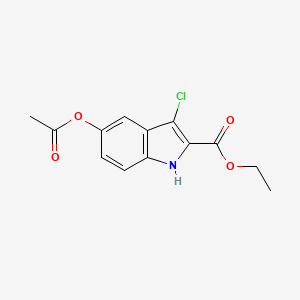 molecular formula C13H12ClNO4 B8329251 Ethyl 5-acetoxy-3-chloroindole-2-carboxylate 