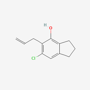 molecular formula C12H13ClO B8329284 5-Allyl-6-chloroindan-4-ol 