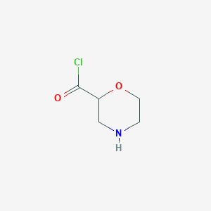 molecular formula C5H8ClNO2 B8329306 Morpholine-2-carbonyl chloride 