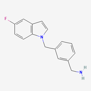 molecular formula C16H15FN2 B8329355 3-(5-Fluoro-indol-1-ylmethyl)-benzylamine 