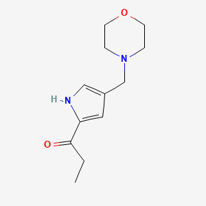 molecular formula C12H18N2O2 B8329442 1-(4-Morpholin-4-ylmethyl-1H-pyrrol-2-yl)-propan-1-one 