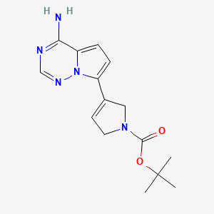 molecular formula C15H19N5O2 B8329450 tert-butyl 3-(4-aminopyrrolo[2,1-f][1,2,4]triazin-7-yl)-2,5-dihydro-1H-pyrrole-1-carboxylate 