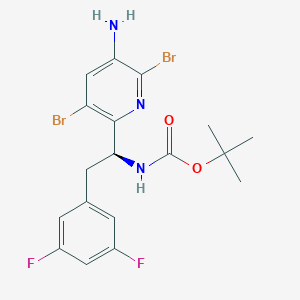 tert-Butyl (S)-(1-(5-amino-3,6-dibromopyridin-2-yl)-2-(3,5-difluorophenyl)ethyl)carbamate