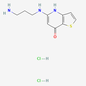 molecular formula C10H15Cl2N3OS B8329470 5-(3-Amino-propylamino)-4H-thieno[3,2-b]pyridine-7-one di-hydrochloride 