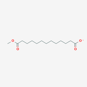 molecular formula C14H25O4- B8329498 13-Methoxy-13-oxotridecanoate CAS No. 3927-59-1