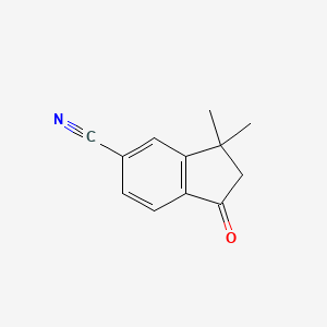 molecular formula C12H11NO B8329501 3,3-Dimethyl-1-oxo-indan-5-carbonitrile 