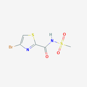 molecular formula C5H5BrN2O3S2 B8329556 4-bromo-N-(methylsulphonyl)-1,3-thiazole-2-carboxamide 
