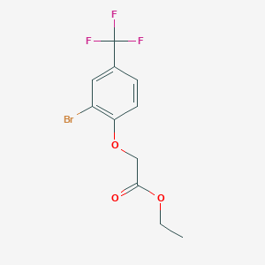 molecular formula C11H10BrF3O3 B8329621 (2-Bromo-4-trifluoromethyl-phenoxy)-acetic acid ethyl ester 