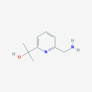 molecular formula C9H14N2O B8329681 6-(1-Hydroxy-1-methylethyl)pyridine-2-methanamine 