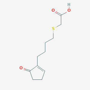molecular formula C11H16O3S B8329692 2-(6-Carboxy-5-thiahexyl)-2-cyclopentenone 