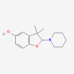 2,3-Dihydro-3,3-dimethyl-5-hydroxy-2-piperidino-benzofuran