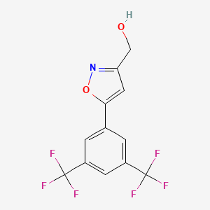 molecular formula C12H7F6NO2 B8329735 {5-[3,5-bis(Trifluoromethyl)phenyl]-3-isoxazolyl}methanol 
