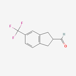 molecular formula C11H9F3O B8329740 5-Trifluoromethyl-indan-2-carbaldehyde 