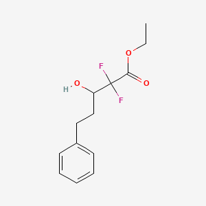 molecular formula C13H16F2O3 B8329747 Ethyl 2,2-difluoro-3-hydroxy-5-phenylpentanoate 