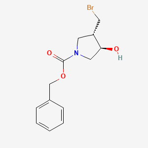 molecular formula C13H16BrNO3 B8329772 (3S,4R)-Benzyl 3-(bromomethyl)-4-hydroxypyrrolidine-1-carboxylate 