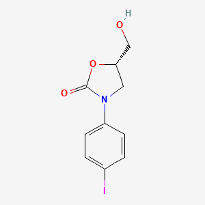molecular formula C10H10INO3 B8329781 (5S)-5-(hydroxymethyl)-3-(4-iodophenyl)-1,3-oxazolidin-2-one 