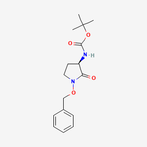 molecular formula C16H22N2O4 B8329795 (3R)-3-t-Butoxycarbonylamino-1-benzyloxypyrrolidin-2-one 