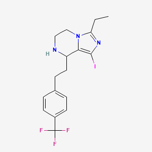 molecular formula C17H19F3IN3 B8329806 3-Ethyl-1-iodo-8-[2-(4-trifluoromethyl-phenyl)-ethyl]-5,6,7,8-tetrahydro-imidazo[1,5-a]pyrazine 