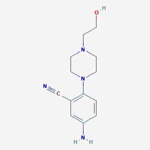 molecular formula C13H18N4O B8329863 5-Amino-2-[4-(2-hydroxyethyl)piperazin-1-yl]benzonitrile 