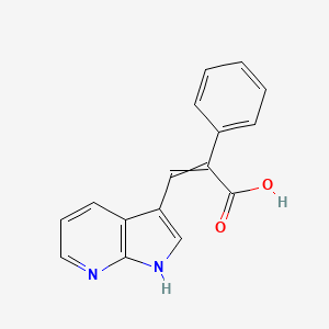molecular formula C16H12N2O2 B8329867 3-(1H-pyrrolo[2,3-b]pyridin-3-yl)-2-phenyl-2-propenoic acid 