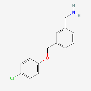 molecular formula C14H14ClNO B8329946 3-(4-Chlorophenoxy-methyl)-benzylamine 
