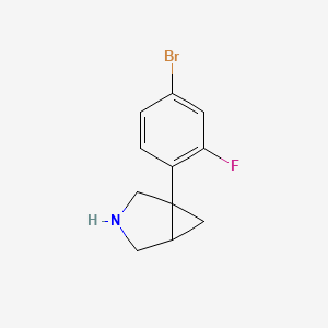 molecular formula C11H11BrFN B8329981 1-(4-Bromo-2-fluoro-phenyl)-3-aza-bicyclo[3.1.0]hexane 