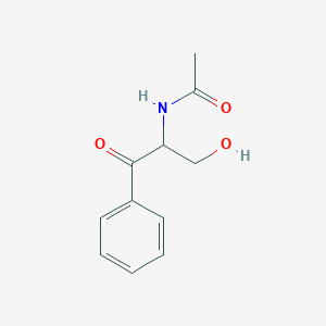 molecular formula C11H13NO3 B8330022 N-[1-(hydroxymethyl)-2-oxo-2-phenylethyl]acetamide 