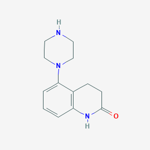 molecular formula C13H17N3O B8330028 5-Piperazinyl-3,4-dihydrocarbostyril 