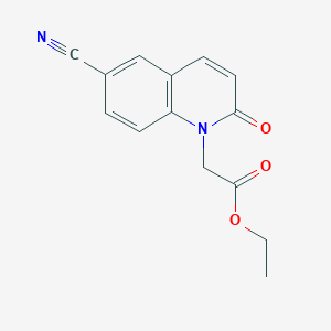 molecular formula C14H12N2O3 B8330033 Ethyl 2-(6-cyano-2-oxoquinolin-1(2h)-yl)acetate 