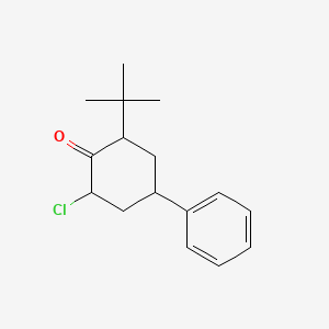 molecular formula C16H21ClO B8330076 2-Tert-butyl-6-chloro-4-phenyl-cyclohexanone 