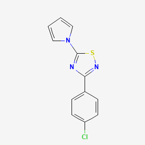 molecular formula C12H8ClN3S B8330091 3-(4-chlorophenyl)-5-(1H-pyrrol-1-yl)-1,2,4-thiadiazole 