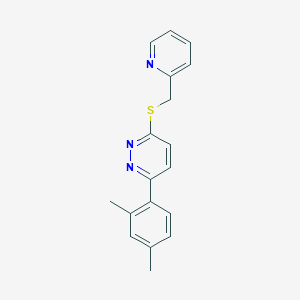 molecular formula C18H17N3S B8330137 3-(2,4-Dimethylphenyl)-6-(pyridin-2-ylmethylthio)pyridazine 