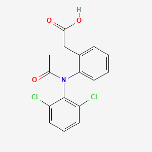 molecular formula C16H13Cl2NO3 B8330181 {2-[Acetyl(2,6-dichlorophenyl)amino]phenyl}acetic acid CAS No. 74357-13-4