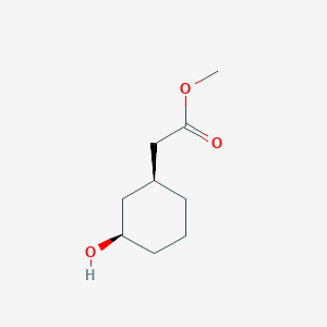 molecular formula C9H16O3 B8330240 Rac-cis (3-hydroxy-cyclohexyl)-acetic acid methyl ester 