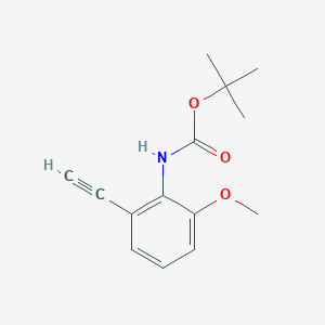 molecular formula C14H17NO3 B8330300 Tert-butyl 2-ethynyl-6-methoxyphenylcarbamate 