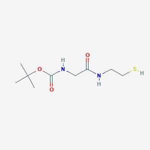 molecular formula C9H18N2O3S B8330331 [(2-Mercapto-Ethylcarbamoyl)-Methyl]Carbamic Acid Tert-Butyl Ester 