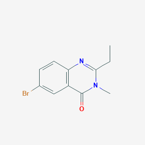 molecular formula C11H11BrN2O B8330494 6-Bromo-2-ethyl-3-methyl-3H-quinazolin-4-one 
