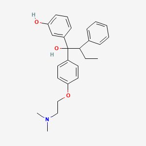 molecular formula C26H31NO3 B8330532 3-(1-{4-[2-(Dimethylamino)ethoxy]phenyl}-1-hydroxy-2-phenylbutyl)phenol 