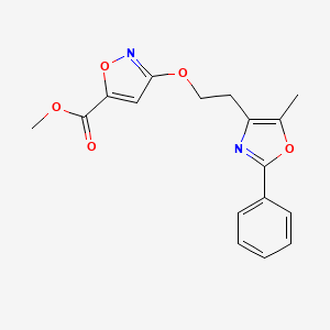 molecular formula C17H16N2O5 B8330581 Methyl 3-[2-(5-methyl-2-phenyl-4-oxazolyl)ethoxy]-5-isoxazolecarboxylate 