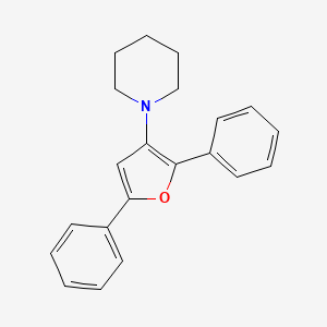 molecular formula C21H21NO B8330596 2,5-Diphenyl-3-piperidinofuran 