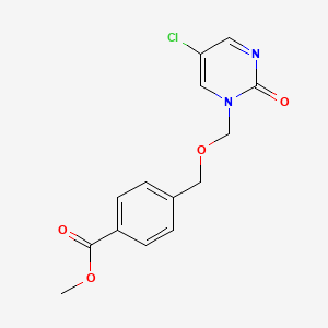 molecular formula C14H13ClN2O4 B8330619 methyl 4-(((5-chloro-2-oxopyrimidin-1(2H)-yl)methoxy)methyl)benzoate 