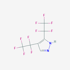 molecular formula C7H2F10N2 B8330621 3,4-bis(pentafluoroethyl)-1H-pyrazole 