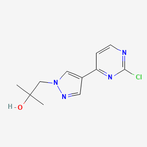 molecular formula C11H13ClN4O B8330633 1-[4-(2-chloropyrimidin-4-yl)-1H-pyrazol-1-yl]-2-methylpropan-2-ol 