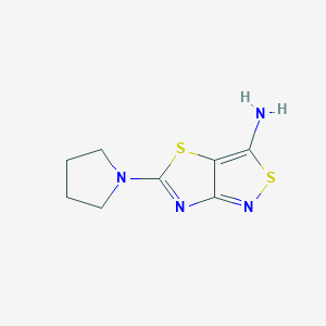 molecular formula C8H10N4S2 B8330638 3-Amino-5-pyrrolidino-thiazolo-(4,5-c)-isothiazole 